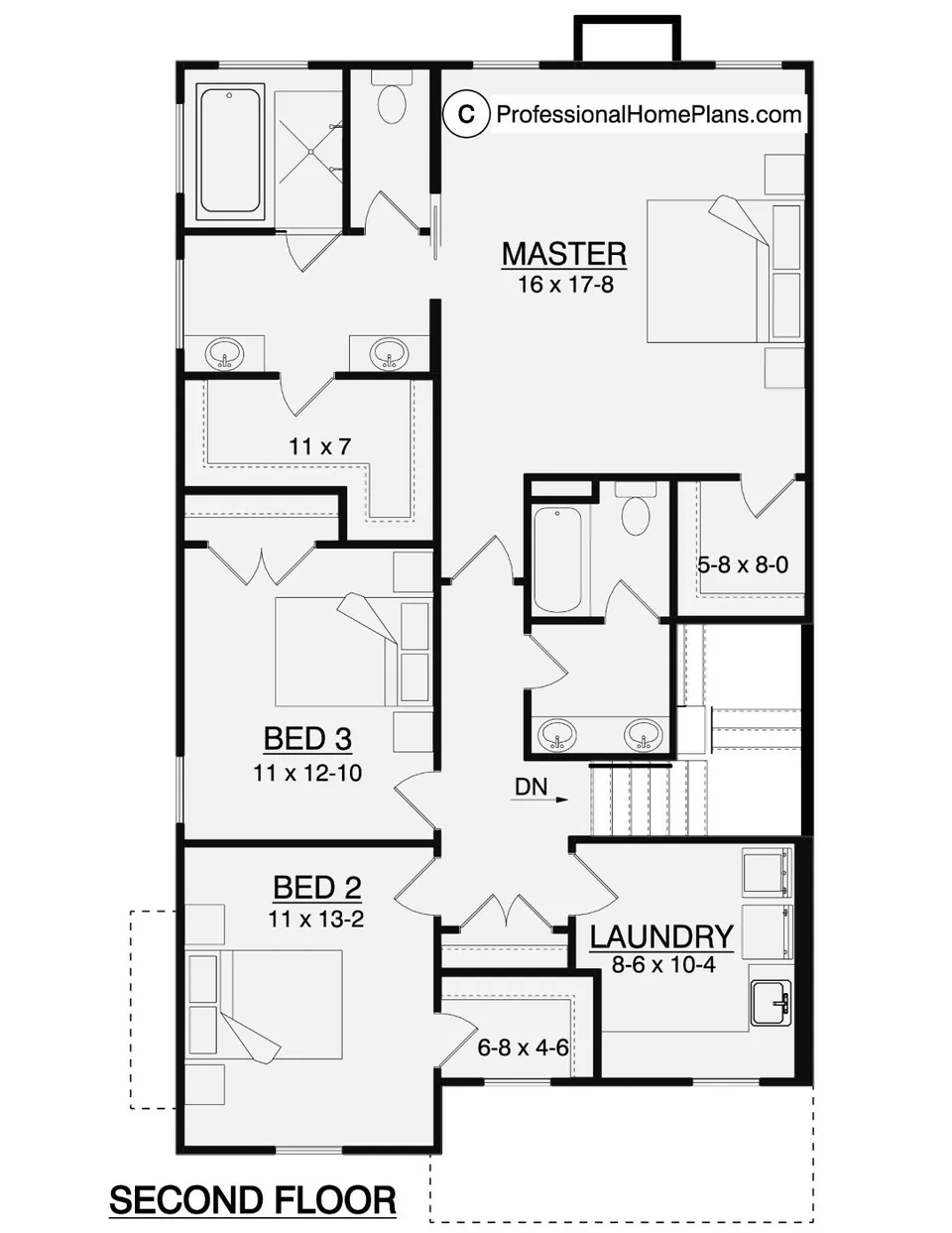 The Chestnut second level floor plan